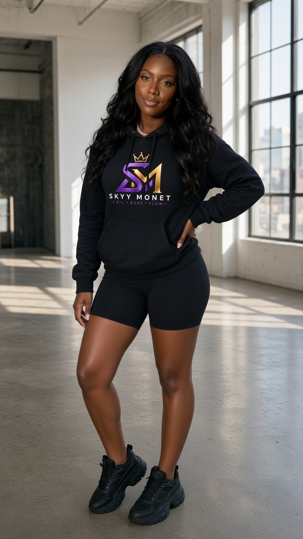 Studio — hoodie + bike shorts